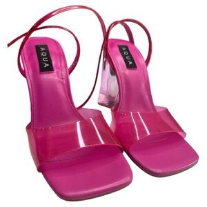 Aqua Women's Hot Pink “Glass” Heels